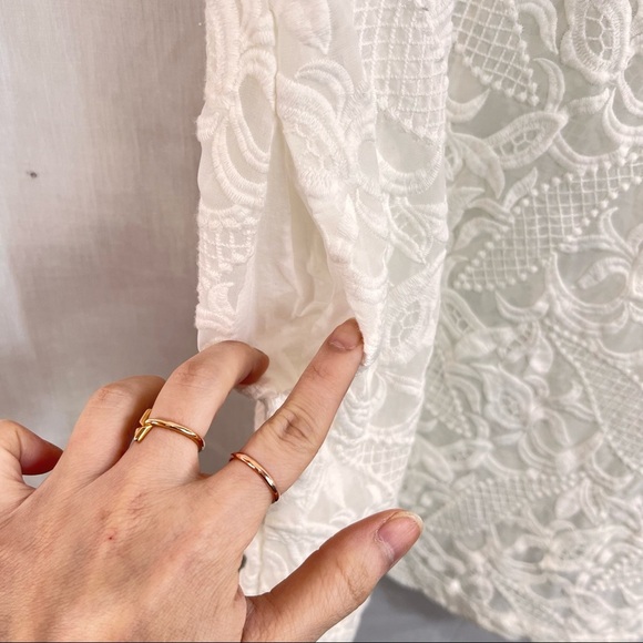 Maje Womens White Embroidered Shift Sun Dress Unlined White Size 2/ US S Bridal - Picture 3 of 10